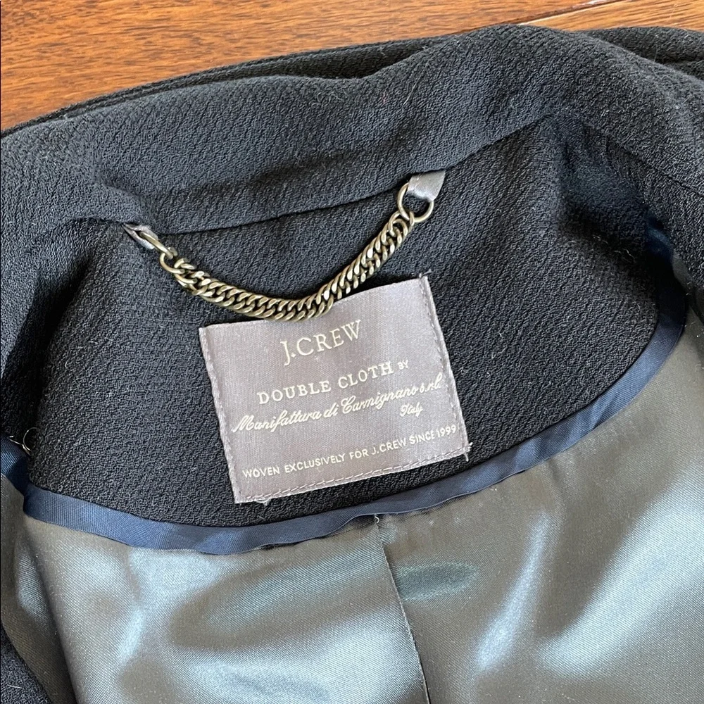 J. Crew Black Double Cloth Coat - Picture 2 of 4